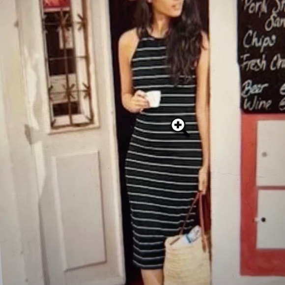 ATHLETA STRIPED MIDI DRESS - Picture 3 of 3